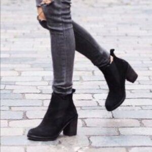 Rag & Bone Waxed Devon Suede Ankle Boots Black - Size EU 37/US 7